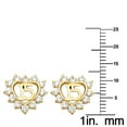 thumbnail image 2 of Precious Stars 14K Yellow Gold Cubic Zirconia Heart Screwback Earring Studs, 2 of 3