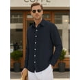 thumbnail image 3 of OALUXE Linen Button Down Shirts For Men Casual Long Sleeve Lightweight Dress Shirts With Pocket, 3 of 7