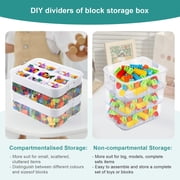 Plastic Storage Boxes Compatible with Lego Storage Organizer, Stackable Toys Organizer Clear Compartment Craft Containers for Building Blocks Bricks Puzzle Board Organizer Accessories, 3 Layer