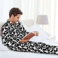 thumbnail image 6 of Picia Panda1 Pattern Men’s Long-Sleeve Sleepwear Set - Soft 2-Piece Loungewear with Pockets, Comfy PJs for Relaxing Nights-Small, 6 of 7