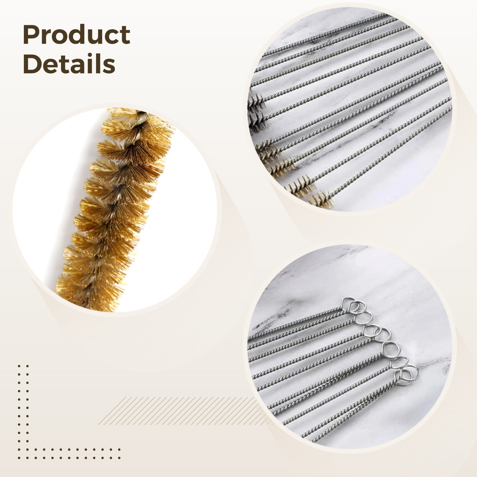 20 Pack Pipe Cleaning Brushes – Stainless Steel & Bronze Wire, Multi‑Sized 0.24"-0.59", Tube & Sink Drain Cleaner, Rust‑Resistant, Reusable, 2 Colors