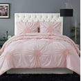 thumbnail image 2 of Christian Siriano Georgia Rouched Duvet Set, Full/Queen, Blush, 2 of 4