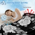 thumbnail image 3 of Black Rose Cooling Blanket,Lightweight Breathable Summer Throw Blanket with Double Sided Cold Effect,Vintage Pastoral Botanical Floral Leaves Vines Picnic Blankets Bed Sheet for Hot Sleepers 40"x60", 3 of 8