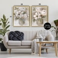 thumbnail image 3 of Stupell Industries French Country Brushed White & Beige Roses Gold 2pc Floating Frame Art Set, 25 x 31 each, by Nan, 3 of 7