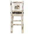thumbnail image 2 of Montana Collection Barstool w/ Back - Woodland Upholstery, w/ Laser Engraved Moose Design, Ready to Finish, 2 of 9
