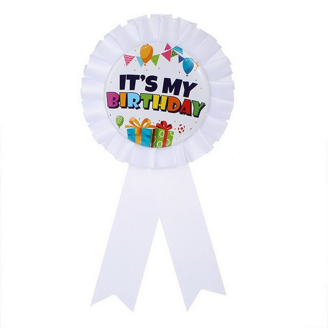 Musbetu Birthday Badge Adorable Creative Delicate Pattern Tinplate It's My Birthday Brooch Pin Home Supply