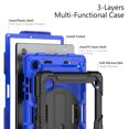 thumbnail image 6 of For Samsung Galaxy Tab A8 Case 10.5 inch, 360 Rotating Shockproof Cover with Stand, Screen Protector, Shoulder Strap (2022, SM-X200/X205/X207), Dark Blue PC, 6 of 7