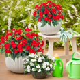 thumbnail image 6 of 15.7” Fall Decorations for Home Fake Fall Flowers Fake Plants Artificial Impatiens Bouquet Flowers for Outdoors Silk Faux Flowers Impatiens Plants Decor Indoor Planters 8PCS (Red), 6 of 6