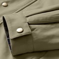 thumbnail image 2 of Winter Jackets for Men Casual Zippered Lapel Collar Multi Pocket Warm Outerwear Long Sleeved Hoodless Button Windbreaker Jacket Fashion Casual Coats, 2 of 3