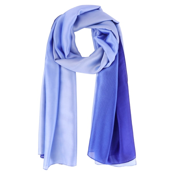 INSPIRAR CHIC Bufandas de satén de color degradado para mujeres, pañuelo ligero y suave, hijab, envoltura, chal de 70.9"x35.4" Degradado-2