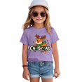 thumbnail image 2 of Povozer Toddler Christmas Shirt Kids Boys Girls Christmas Shirts Toddler Kids Merry and Bright Shirt,Size 9-10 Years,Purple, 2 of 6