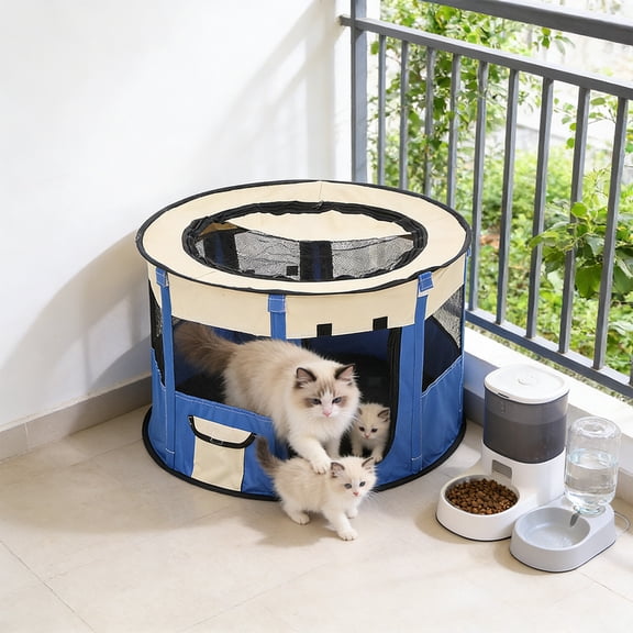 Tuvgenk Pet Tent Foldable Enclosed Birthing Nest Breathable Mosquito Proof Portable Washable Shelter for Indoor Outdoor Rest