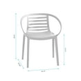 thumbnail image 5 of WRGHOME Syracuse Modern Outdoor/Indoor Plastic Resin Stacking Patio Dining Chairs  (Set of 2) - WHITE, 5 of 6