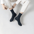 thumbnail image 3 of Sookeceks 6 Pairs Cotton Crew Socks for Men, Soft Mens Trouser Socks for Casual Dress Socks Size 7-11, 3 of 8