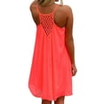 thumbnail image 2 of Robe d'Été Mini à Bretelles pour Femmes, Dos Ajouré, Plage, Fête, Décontractée, Courte, 2 of 3