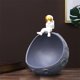 thumbnail image 3 of Caja de almacenamiento decorativa con forma de astronauta, bandeja plana, adorno para joyería, escultura Gris, 3 of 6