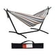 thumbnail image 2 of Soporte para hamaca, soporte doble para hamaca, soporte portátil de Metal resistente antivuelco para ahorrar espacio, para balcón, Camping y exterior Con hamaca de cafe, 2 of 8
