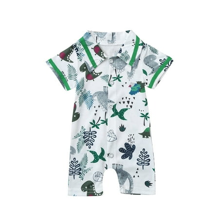 

nsendm Romper Toddler Girl Jumpsuits Outfits Girls Infant Boys Cartoon Clothes Dinosaur Romper Baby Baby Romper Boy Green 0-6 Months
