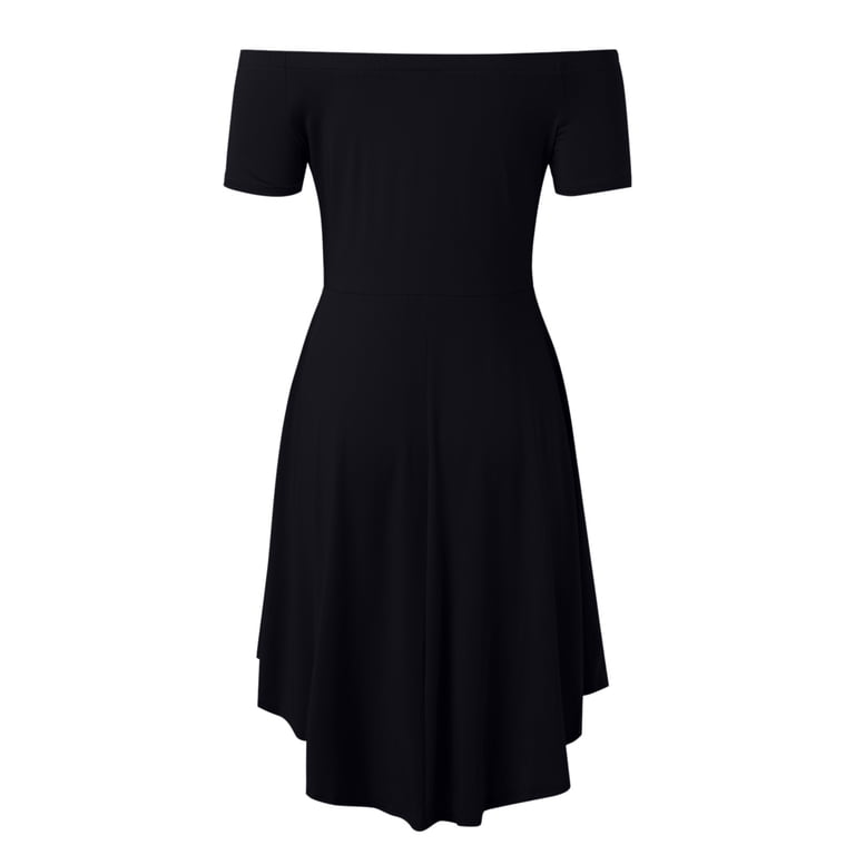 off the shoulder skater dress plus size Plus Size - Smocked Bodice Off Shoulder Skater Dress - Black Lace