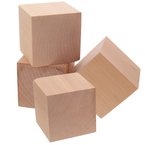 CRILSTYLEO Wood Craft Blocks For Children 4Pcs 2.4In