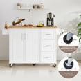 thumbnail image 6 of Versatile Rolling Kitchen Island With Storage Cabinet And Countertop, White Cabinet, Removable Shelves, Expandable Drop Leaf Countertop, 6 of 6