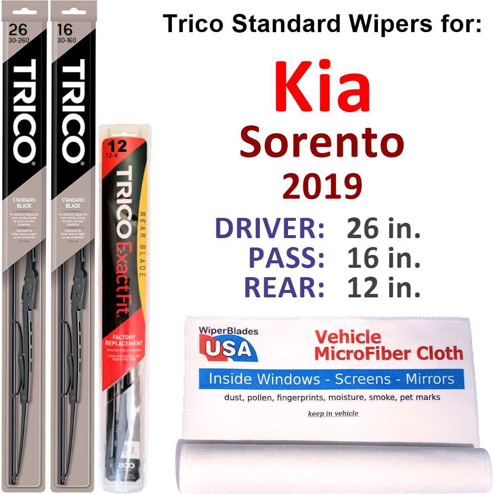 2019 Kia Sorento Wiper Blades (Set of 3) w/Rear Wiper