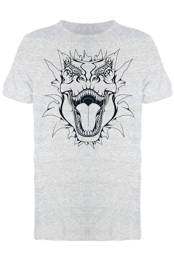 T-rex Head Hand Drawn Graphic Tee Men's -Image by Shutterstock