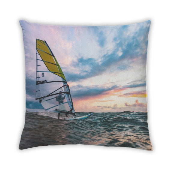 Ahgly Company Sports Windsurfing Indoor Throw Pillow, 18 inch by 18 inch