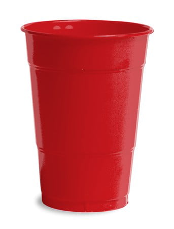 Basics 16oz Disposable Plastic Cups 240-Pack Red