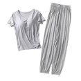 thumbnail image 3 of Birdeem Blouses pour Femmes Ensemble de Vêtements de Maison à Col Rond Manches Courtes avec Coussin de Poitrine et Shorts, 3 of 8