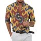 thumbnail image 1 of Camisas Para Hombre Manga Larga Negra Hombres Casual Azik Print 3D Impresión digital Ligero Transpirable Manga larga Turn Down Solapa Camisa formal (Yellow, 3XL), 1 of 5