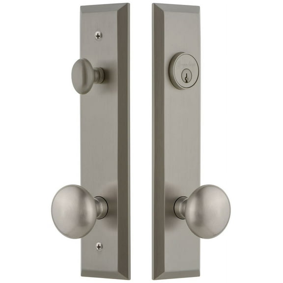 Grandeur Favfav_Tp_Eset_238 Fifth Avenue Solid Brass Tall Plate Single Cylinder Keyed