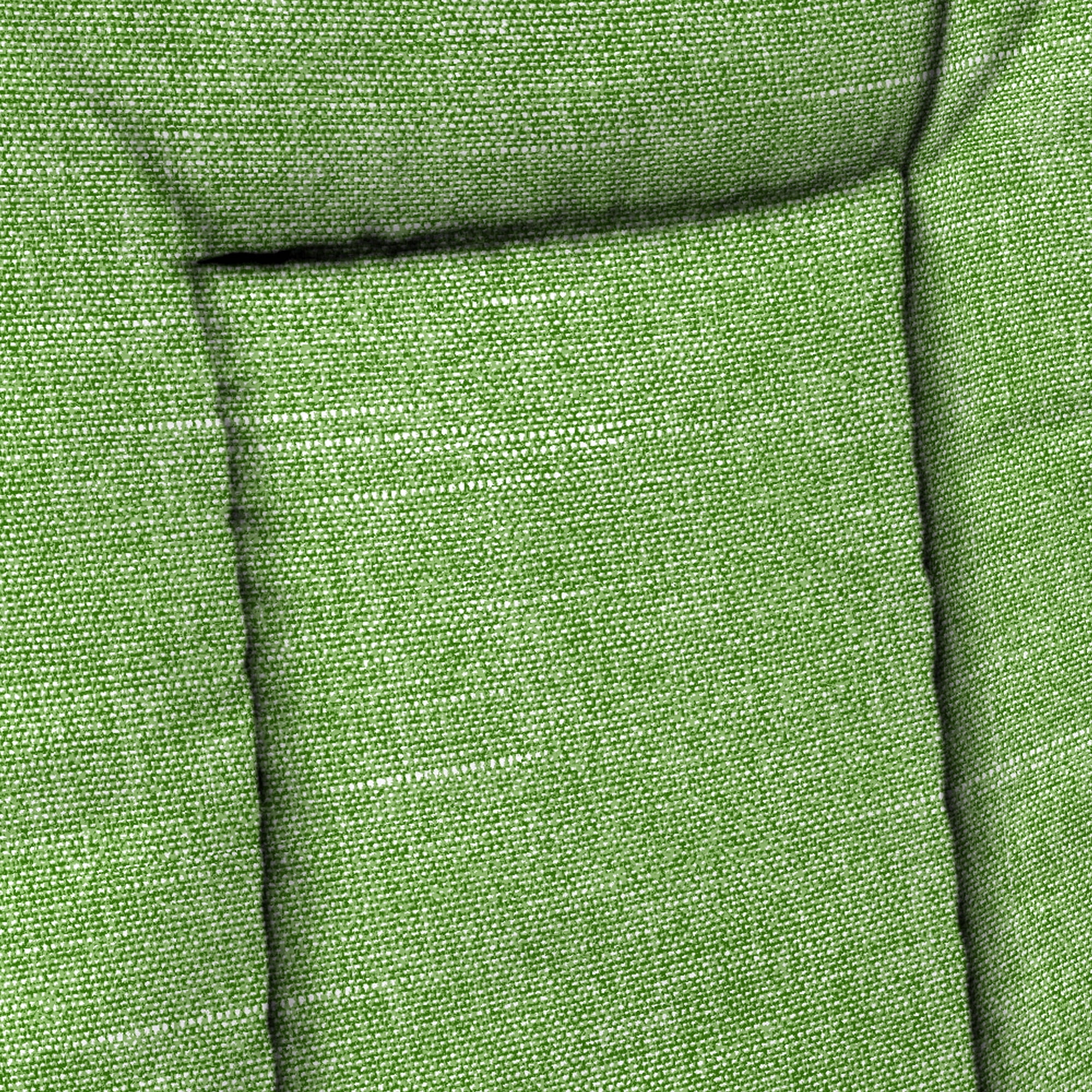 Jordan Manufacturing 38" x 21" Tory Palm Green Crosshatch Rectangular Outdoor Wrought Iron Chair Cushion with Ties and Hanger Loop