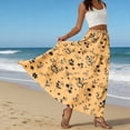 thumbnail image 6 of LWavelet Women Cherry Blossom Print Tiered Maxi Skirt Elastic Waist With Pockets Romantic Long Skirt Orange XL, 6 of 6