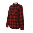 thumbnail image 6 of Qiylii Women Loose Plaid Shirt, Long Sleeve Button-down Lapel Tops Blouse, 6 of 7