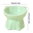 thumbnail image 3 of Elevated Ceramic Cat Food Bowl Large Capacity Pet Feeding Dish Neck Support Design Measuring 5.12x4.13 Inches (Green/2), 3 of 6