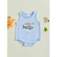 thumbnail image 4 of BemeyourBBs Newborn Baby Boy Summer Clothes Cute Infant Baby Boys Fishing Outfit Bubble Romper Overalls Sleeveless Shark Crab Embroidery Bodysuit Jumpsuit Playsuit, 4 of 9