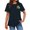 Dark Blue, variant on Women's Loose Comfortable Casual Fashion Plant Flower Print Round Neck Short Sleeve Shirt Top, Breathable and Stylish for Summer, Lightweight Blouse with Relaxed Fit ,Light Gray M