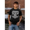 thumbnail image 4 of Defend Freedom Skull Crossbones 2A Plus Size Crewneck Graphic Tee Shirt Brisco Brands 4X, 4 of 5