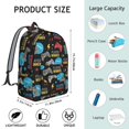 thumbnail image 5 of Game Controller Black Pattern Backpack for School, Cute School Bag with Adjustable Shoulder Straps and Padded Back, 15.7"x11.8"x5.5", 5 of 5