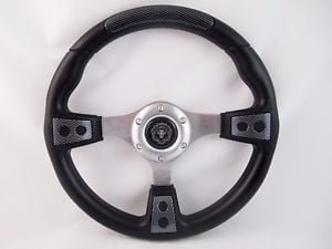 CARBON FIBER PRINT 12.5"  Steering Wheel with Adapter for  RZR 570 800 900 1000 