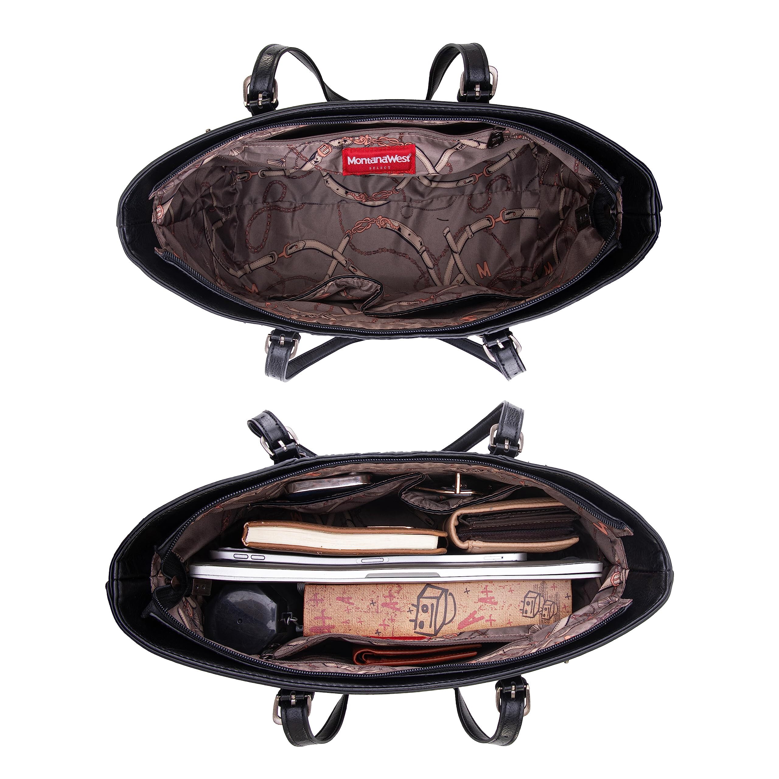 Montana West Tote Bag for Women Large Purse and Handbags Set Embossed Collection Purse 2Pcs Set