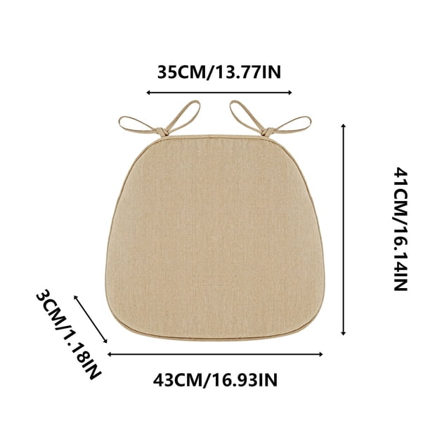 Cojín de comedor de lino y esponja, transpirable, con agarre antideslizante de silicona, ideal para refrescarse en verano en la cocina, la sala de estar o la oficina.