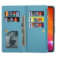 thumbnail image 4 of Allytechgroup Wallet Case for iPhone 16 Plus, Glitter Leather Stand Multiple Cards Holder Hand Wrist Flip Folio Cover Stand Shockproof Full Body Protective for iPhone 16 Plus, Skyblue, 4 of 9