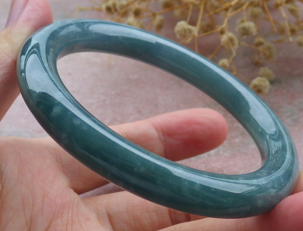 Green Natural A JADE Jadeite Circle Bangle Bracelet 55 mm 680207 TN