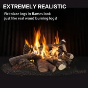 ATR ART to REAL 9 Pcs Fake Gas Fireplace Logs,Ceramic Wood Log Sets for Indoor or Outdoor Fire Pit