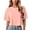 Z1Pink, variant on Womens Crop Tops Crewneck Short Sleeve Solid Color Loose Fit Casual Lightweight Basic Summer Tee Tops