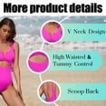 thumbnail image 4 of Traje de baño de una pieza para mujer, traje de baño con control de abdomen, traje de baño push up, bikini con cuello en V para mujer, 4 of 5