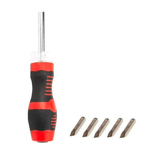 5 in 1 Flatted Screwdriver Set 16 1 4 PH0 PH1 PH2 Red Walmart