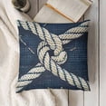thumbnail image 3 of YINGXI  Decorative Throw Pillow Covers Nautical Rope Pattern Endless Navy with White Fishing Net and Marine Knots on Dark Blue Trendy Maritime Style Pillow Case for Sofa Couch Bed Car 22x22in, 3 of 5